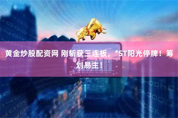 黄金炒股配资网 刚斩获三连板，*ST阳光停牌！筹划易主！